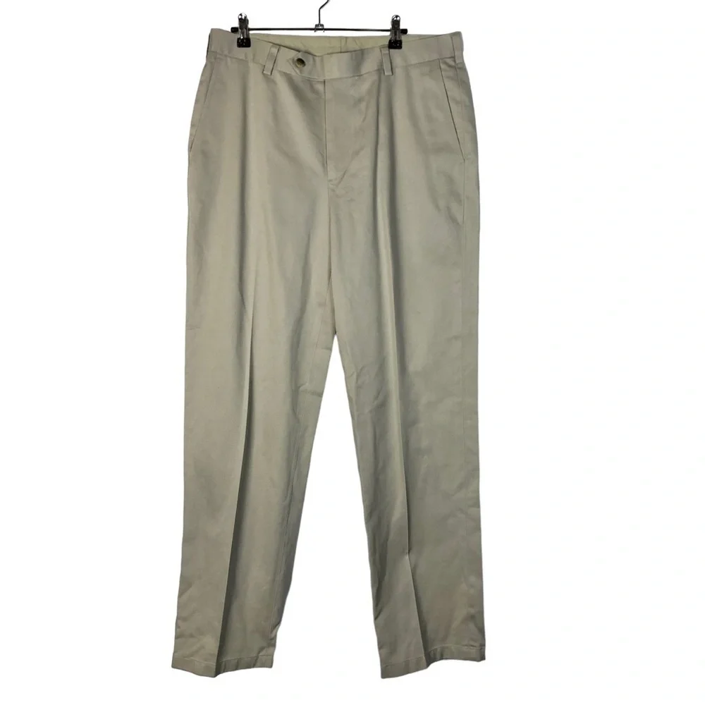 Jos A Bank Traveler's Collection Tailored‎ Fit Khaki Suit Pants 34 X 32